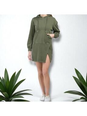 7 For All Mankind olive green hoodie dress Size S boho casual comfy streetwear